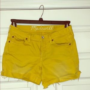 Madewell Denim Shorts in sunflower yellow